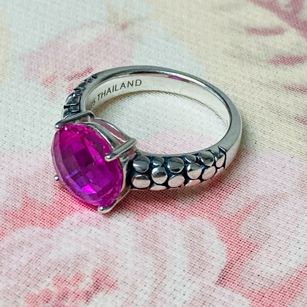 Michael Dawkins Brand 925 Vibrant Pink Stone Ring